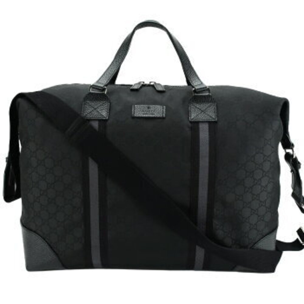 Gucci Boston bag GG nylon leather black shoulder bags travel - Picture 1 of 6